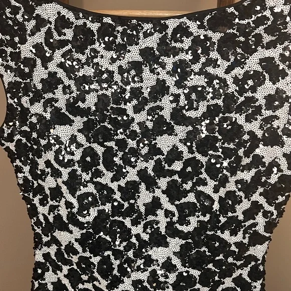 Guess Black and White Sequin Mini Dress - Picture 5 of 5